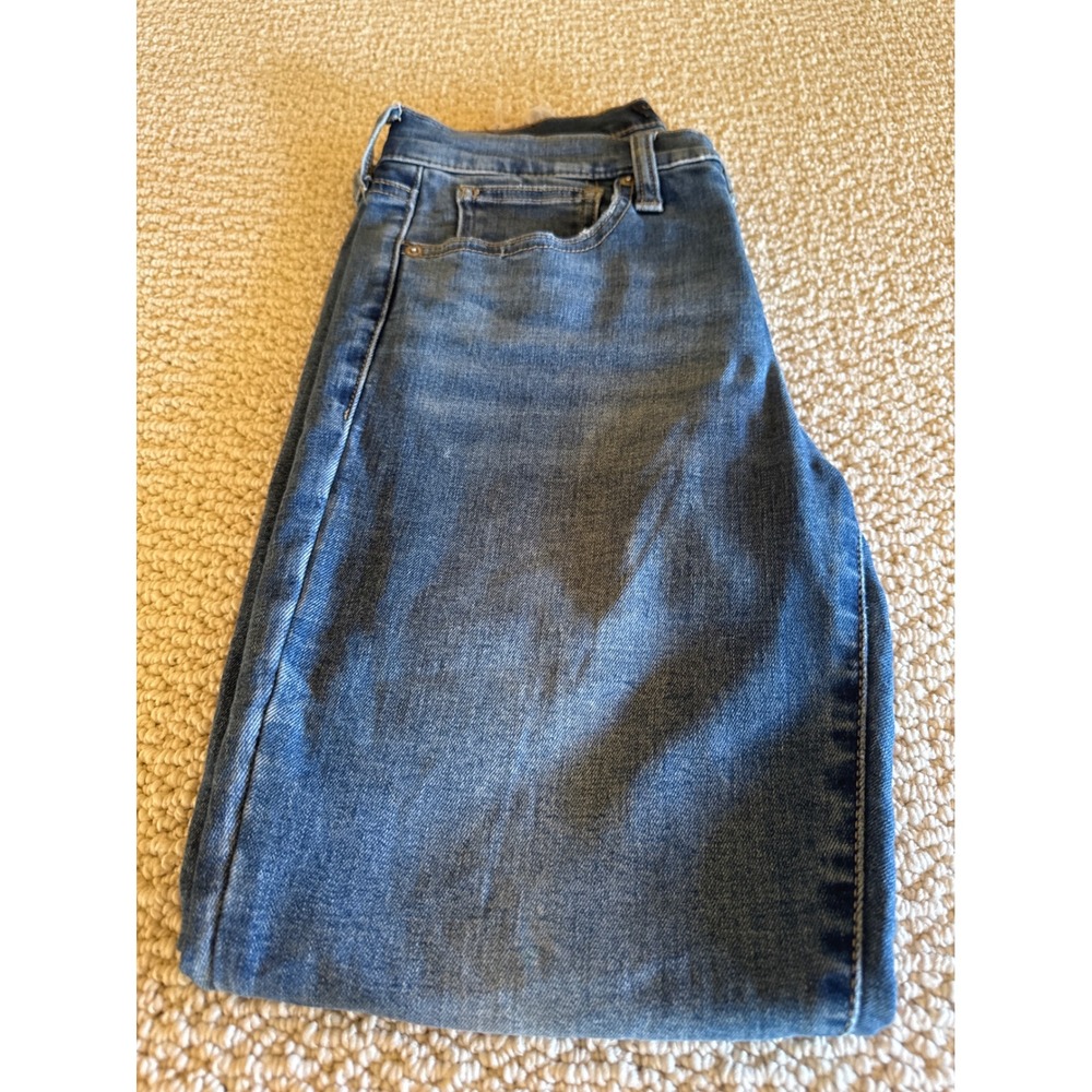 Lucky Brand Medium Wash Blue Ankle Skinny Jeans Raw Hem Size 6 / 28 Denim‎ Pants
